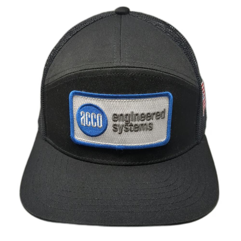 Cap America Trucker Hat Black One Size Acco Engineered Systems Mesh Snapback